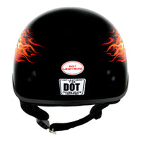 Hot Leathers HLD1006 Black Out Eagle Motorcycle DOT Approved Skull Cap Half Helmet for Men and Women Bikers