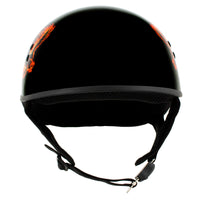Hot Leathers HLD1006 Black Out Eagle Motorcycle DOT Approved Skull Cap Half Helmet for Men and Women Bikers