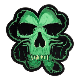 Celtic Green Clover Skull Patch
