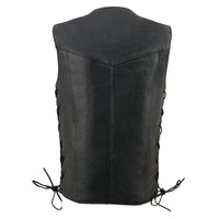 Milwaukee Leather Youth Size Black Leather Side Lace Biker Style Vest LKY3860