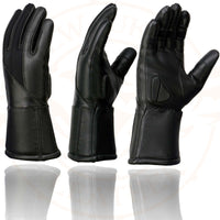 Milwaukee Leather MG7701 Women's Deer Skin Leather Insulated Gauntlet Gloves w/ i-Touch/Wiper Blade/Reflective Piping