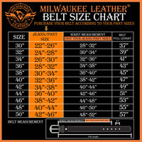 Milwaukee Leather MP7121 Men's Double Prong - Black Genuine Leather Belt w/ Interchangeable Buckle - 1.5 inches Wide