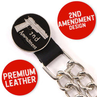 Milwaukee Leather 2nd Amendment Medallion Vest Extender - Double Chrome Chains Genuine Leather 6.5" Extension 4-PCS MLA1027SET