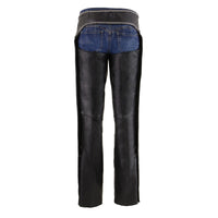 Milwaukee Leather Women's Black Premium Leather Motorcycle Rider Chaps w/ Rhinestones Bling D-Rings-MLL6502