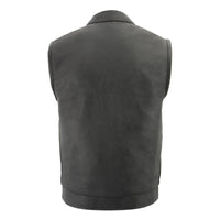 Milwaukee Leather MLM3524SET Men's Black 'All Season' Club Style Motorcycle Leather Vest w/ Heat and Cool-Tec Technology