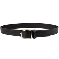 Milwaukee Leather MP7105 Men's Embossed Black Genuine Leather Biker Belt with Interchangeable Buckle