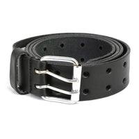 Milwaukee Leather MP7121 Men's Double Prong - Black Genuine Leather Belt w/ Interchangeable Buckle - 1.5 inches Wide