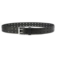 Milwaukee Leather MP7121 Men's Double Prong - Black Genuine Leather Belt w/ Interchangeable Buckle - 1.5 inches Wide