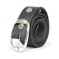 Milwaukee Leather MP7123 Men's Cross Hatch & 5 Cent Buffalo-Black Leather Belt w/ Interchangeable Buckle-1.5 In Wide