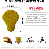 Milwaukee Leather MP7912 CE-Approved Motorcycle Armor for BACK | Replacement Armor for Motorcycle Jackets