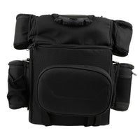 Milwaukee Leather MP8180 Medium Black '5 Pocket' Motorcycle Textile Double Barrel Sissy Bar Bag