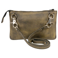 Milwaukee Leather MP8820 Women's Retro Brown Leather Shoulder Bag with Zipper Closure and Leather Strap