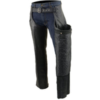 Milwaukee Leather Men's Black Leather Slash Pocket- Biker Motorcycle Riders Chap- SH1103NL