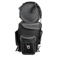 Milwaukee Leather SH539 Large Black Motorcycle PVC Large 2 Piece Touring Sissy Bar Bag