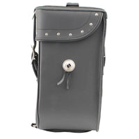 Milwaukee Leather SH581 Medium Black ‘Studded’ PVC Sissy Bar Motorcycle Bag