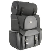 Milwaukee Leather SH605 Large Black Textile and PVC 2 Piece Touring Sissy Bar Motorcycle Bag