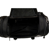Milwaukee Leather SH694 Large Black Textile and PVC Duffel Style Motorcycle Rack Bag
