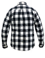 Men's White and Black Flannel Shirt