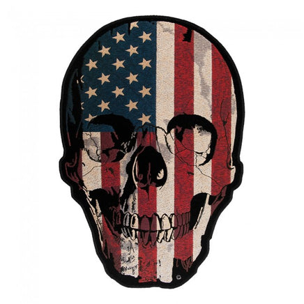 American Flag Distressed Skull Patch