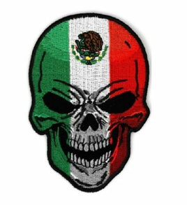 Large Mexican Flag Skull Patch |