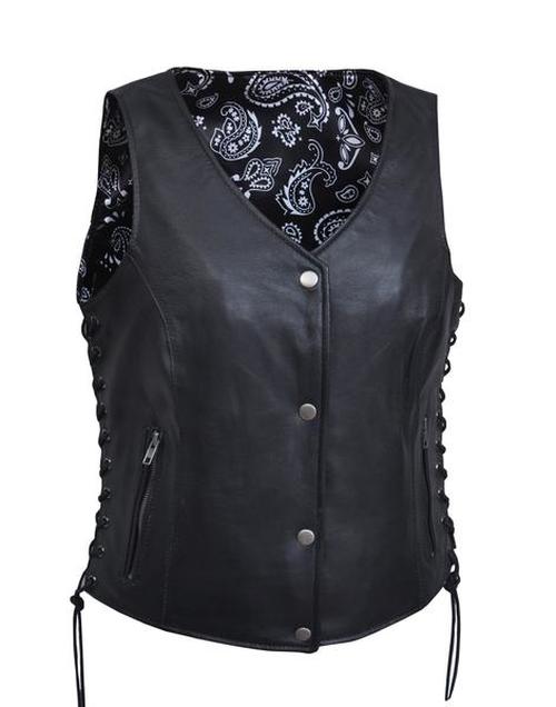 Womens leather motorcycle vest on sale
