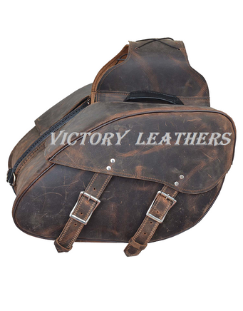  Brown Leather Saddle Bags
