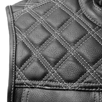 Men's Downside Diamond Quilt Cropped Leather Vest Black / White