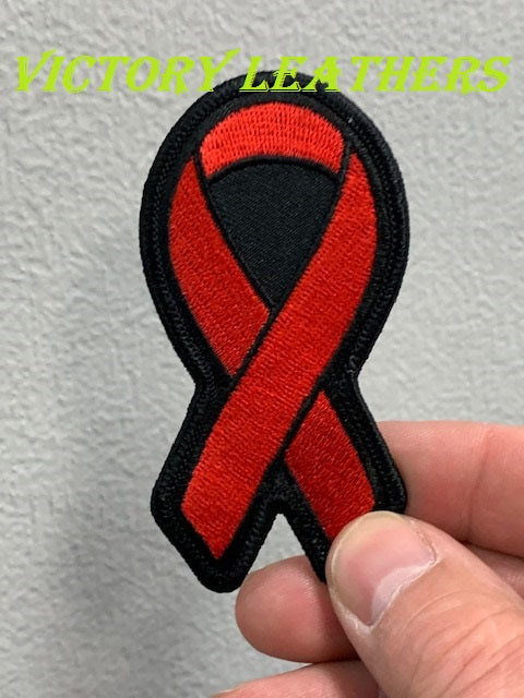 Cancer Awareness Red Ribbon Patch | Victory Leathers| Victory Leathers