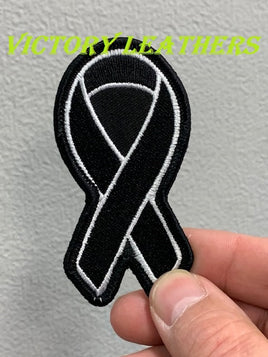 Cancer Awareness Black Ribbon Patch 