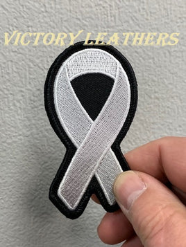 Cancer Awareness White Ribbon Patch