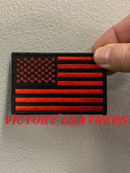 Black & Red American Flag Patch