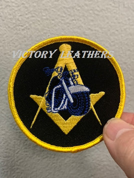 Masonic Motorcycle Compass and Square Patch