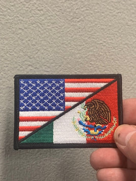 American / Mexican Flag Patch