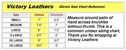  MOTORCYCLE LEATHER GLOVES FI122GL SIZE CHART